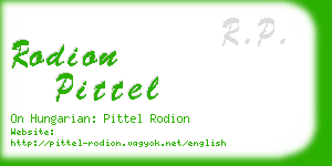 rodion pittel business card